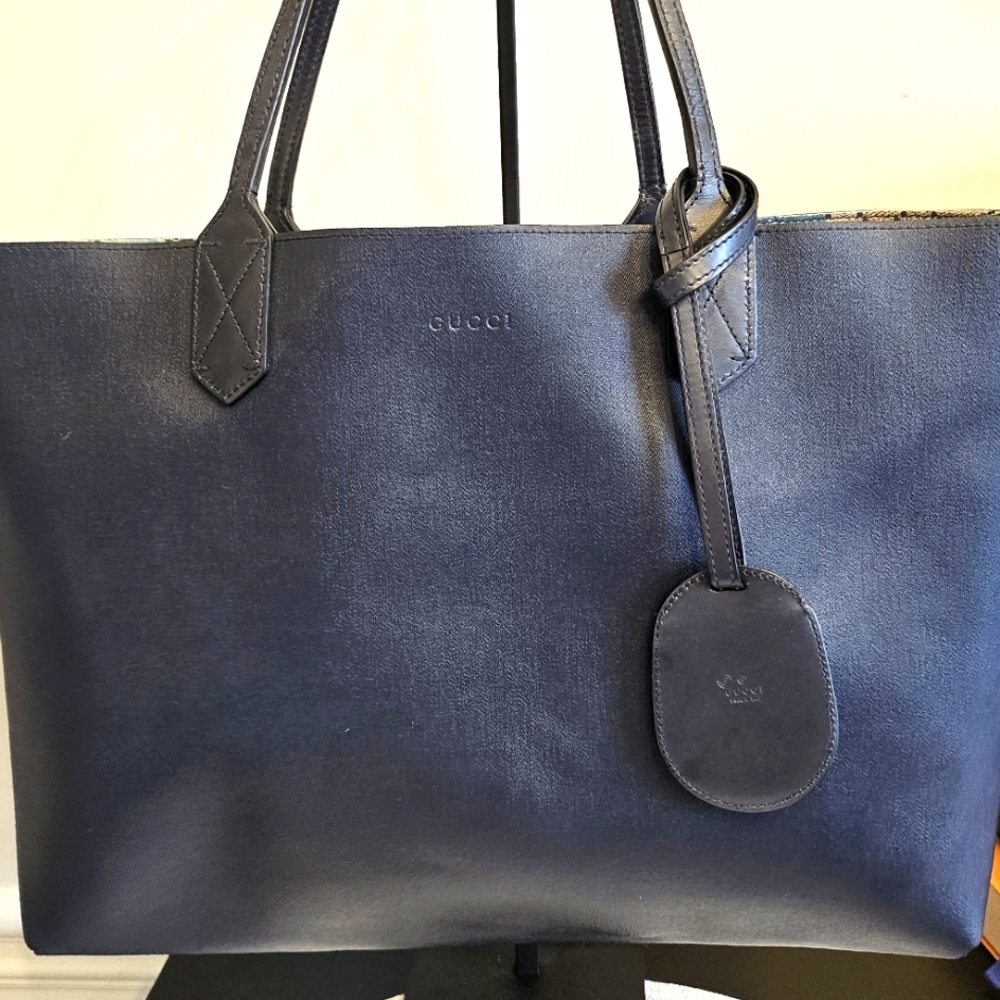 Gucci Bloom Floral Blue Tote Bag - Reversible - Picture 14 of 16